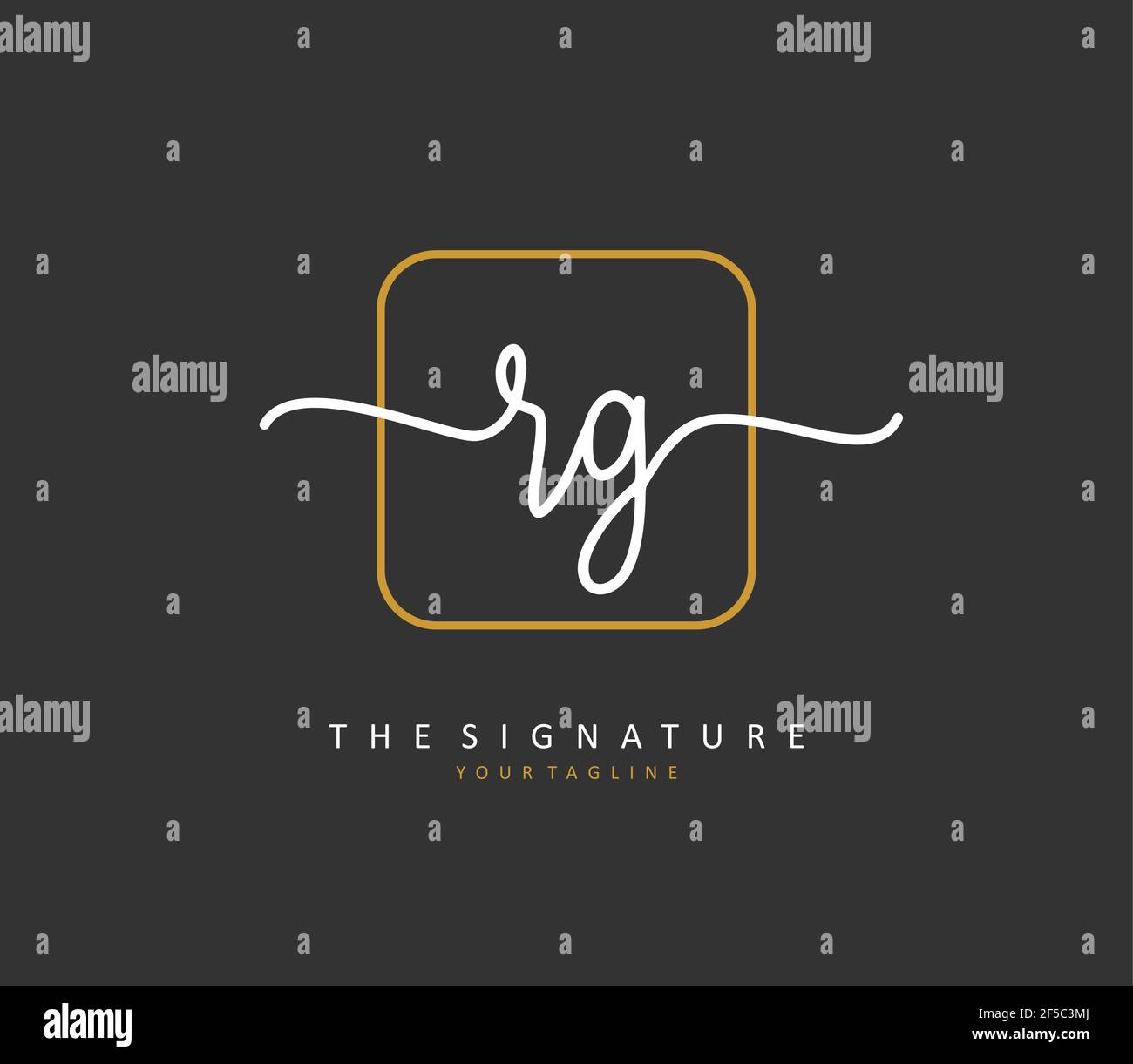 RG Initial Brief Handschrift und Unterschrift Logo. Ein Konzept handschriftlich Initiallogo mit Template-Element. Stock Vektor