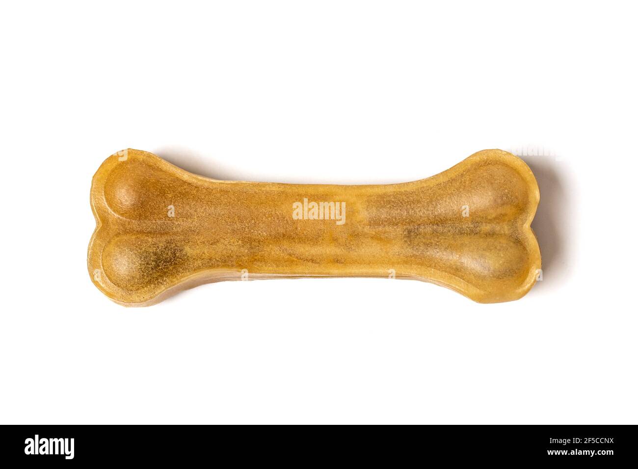 Knochen für Hunde isoliert auf weißem Hintergrund Draufsicht Flat Lay Delicious Leckerbissen für Ihr geliebtes Haustier Futter für Tiere Konzept. Stockfoto