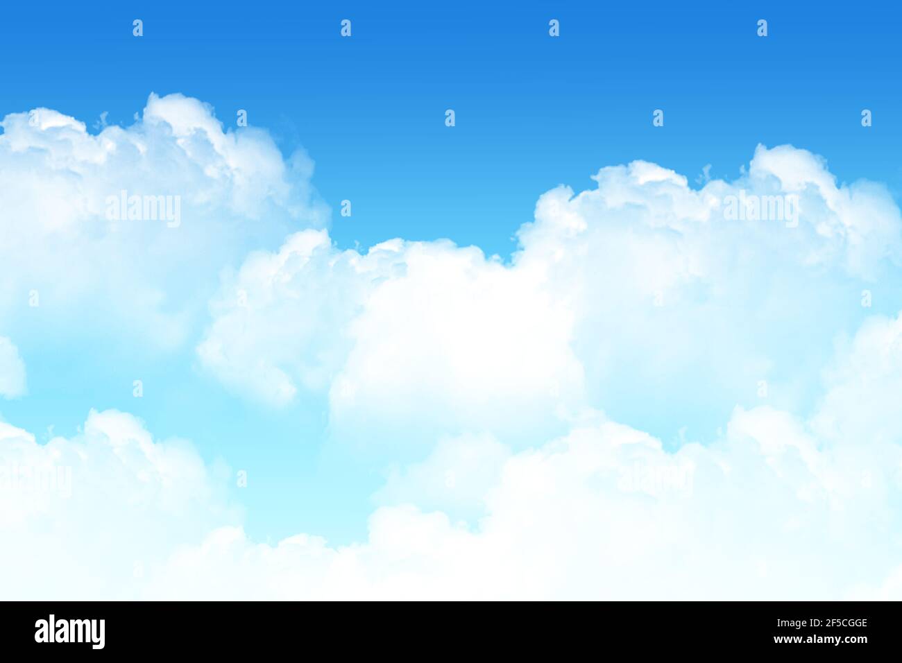 Hintergrund Vorlage Layout Website Wolke blauen Himmel Sonne strahlend weiß Fliegende Vordergrundperspektive in den Wolken über der Ozonschicht-Wolke Bandatmosphäre Stockfoto