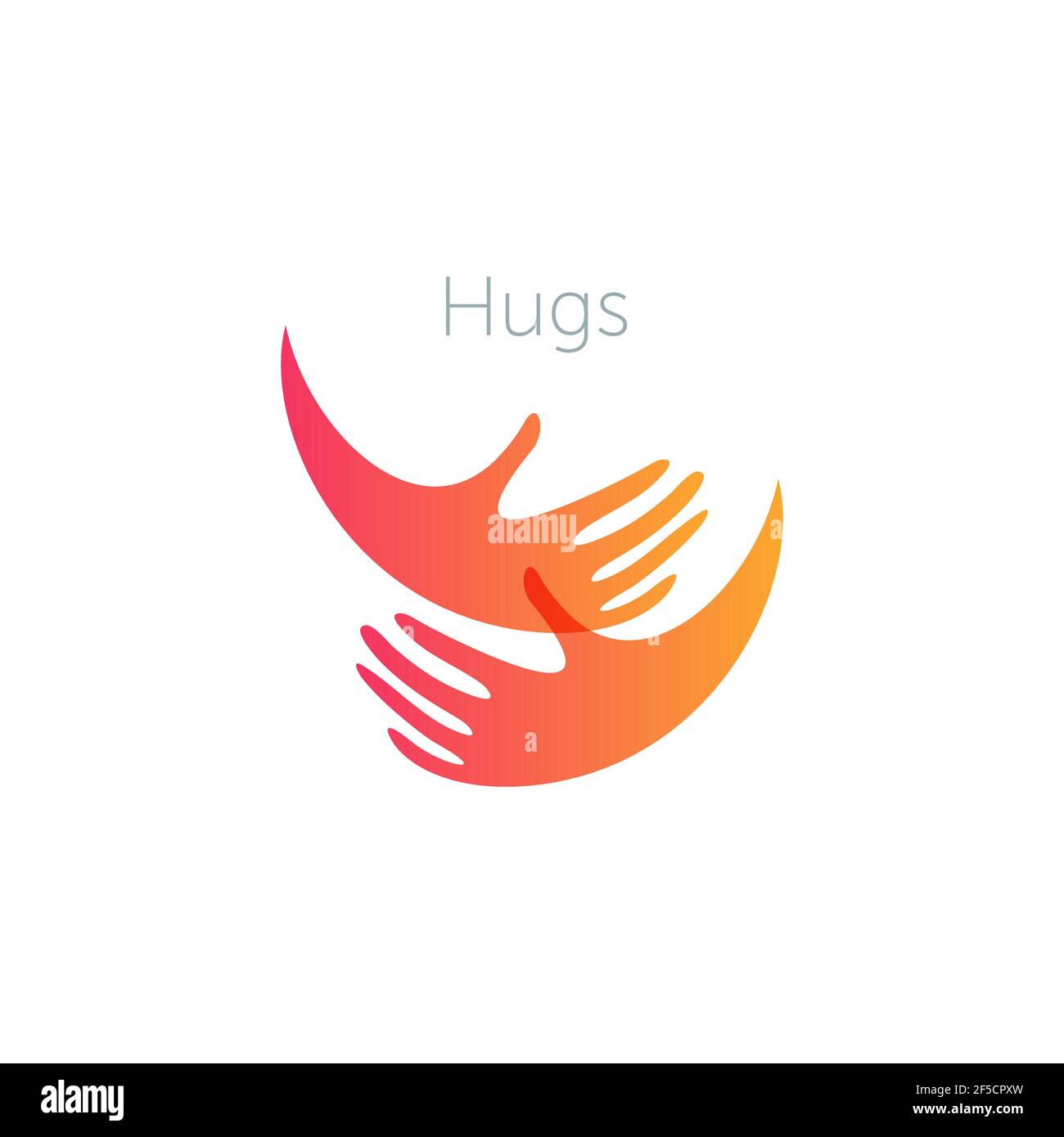 Menschliche Umarmungen unterstützen und Liebe Symbol Schwangerschaft Klinik Logo Spenden Logo Vorlage Crowdfunding Zeichen Applaus Symbol oder Almosen flachen Vektor Abbildung Stock Vektor