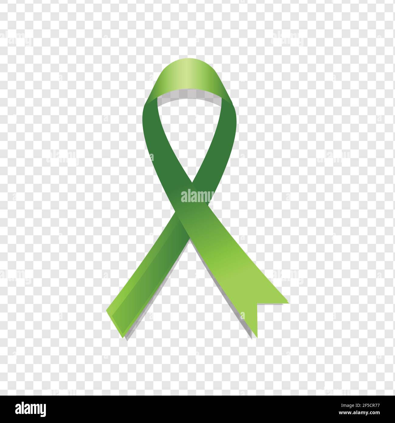 Monat Der Lymphom-Sensibilisierung. Realistisches Lime Green Awareness Band isoliert auf transparentem Hintergrund. Stock Vektor