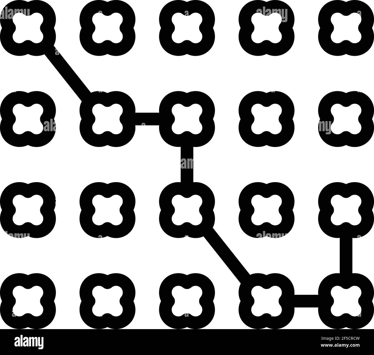 Symbol für die Verschlüsselung der Cyber-Sicherheit. Skizzieren Sie das Vektorsymbol für die Verschlüsselung der Cyber-Sicherheit für das Web-Design auf weißem Hintergrund Stock Vektor