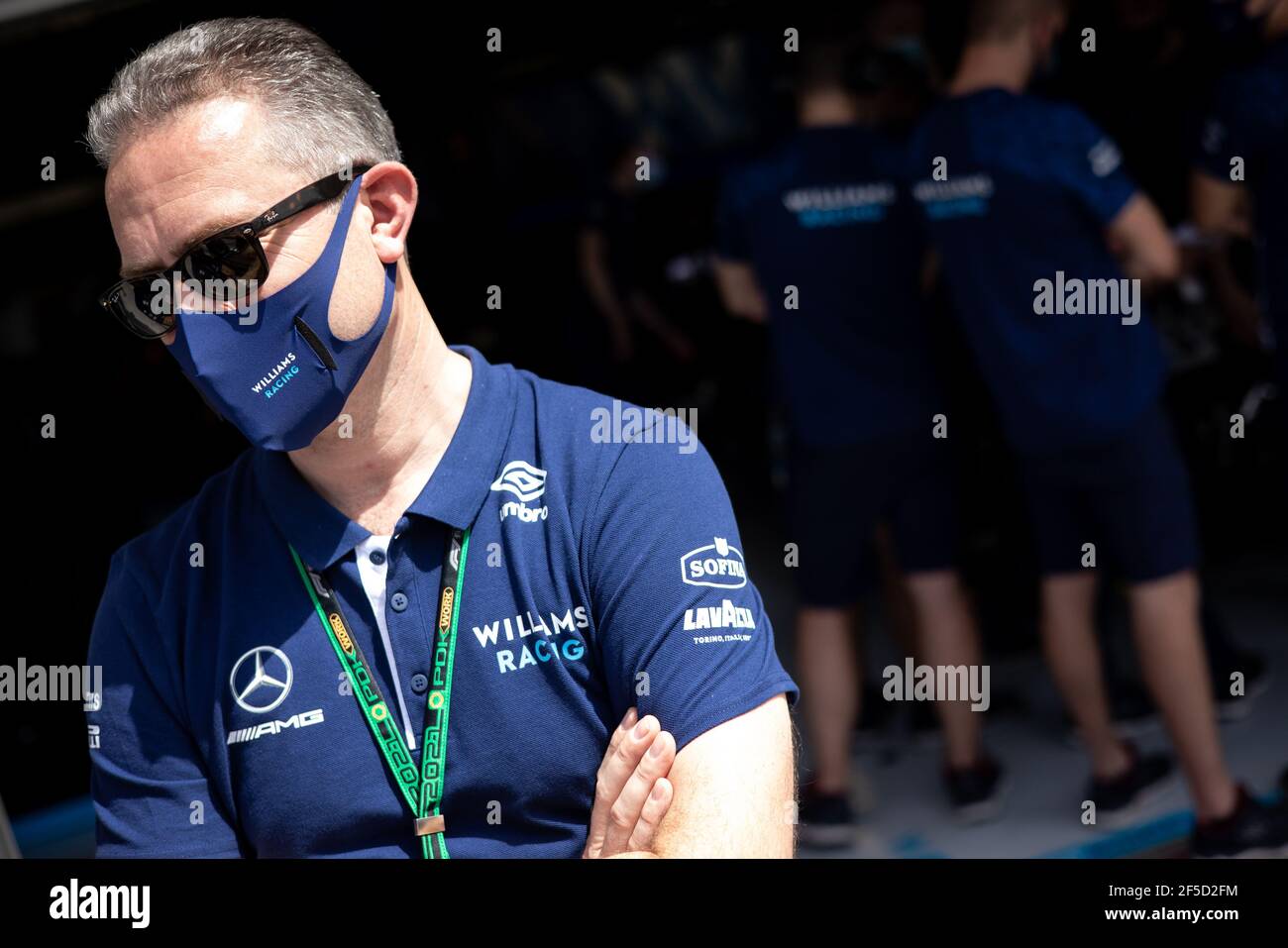 Sakhir, Bahrain. März 2021, 26th. Tim Hunt (GBR) Williams Racing Commercial and Marketing Director. Großer Preis von Bahrain, Freitag, 26th. März 2021. Sakhir, Bahrain. Quelle: James Moy/Alamy Live News Stockfoto