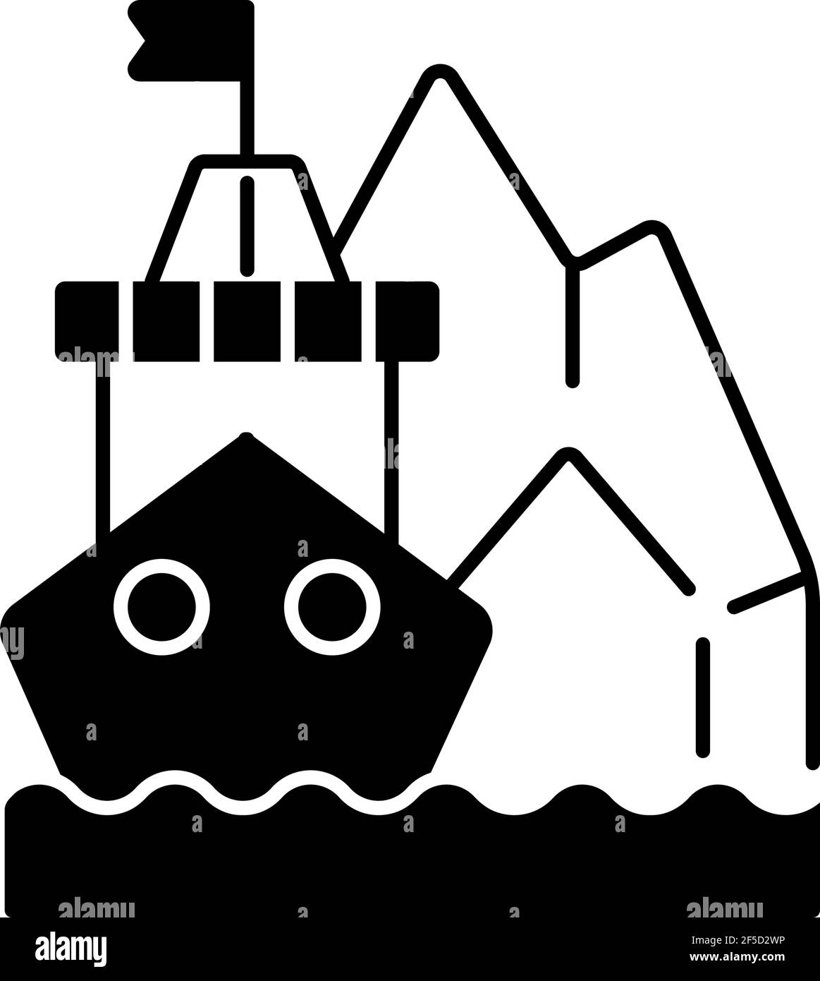 Arctic Exploration Schwarzes lineares Symbol Stock Vektor