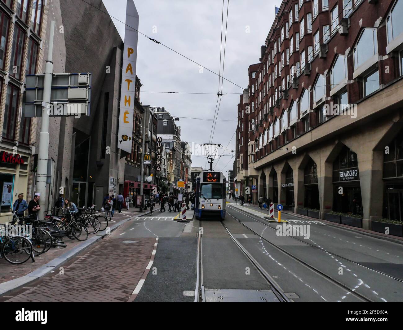 Amsterdam-Straßenbahn Stockfoto
