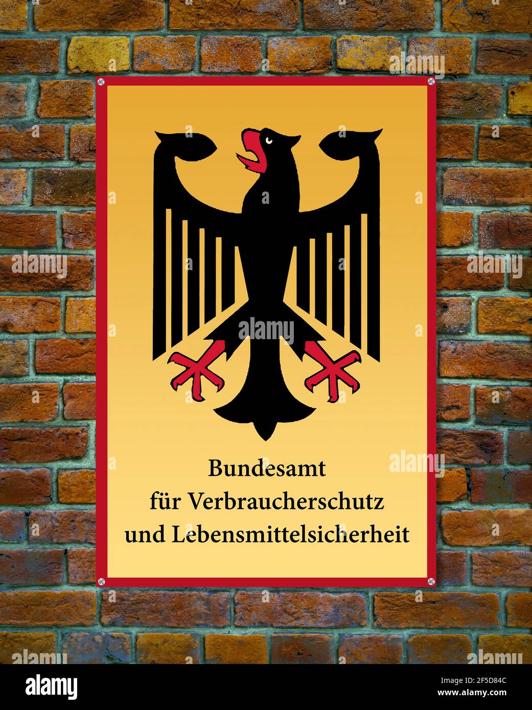 Unterzeichnen Sie das Bundesamt für Konsumentenschutz und Lebensmittelsicherheit, Deutschland Stockfoto