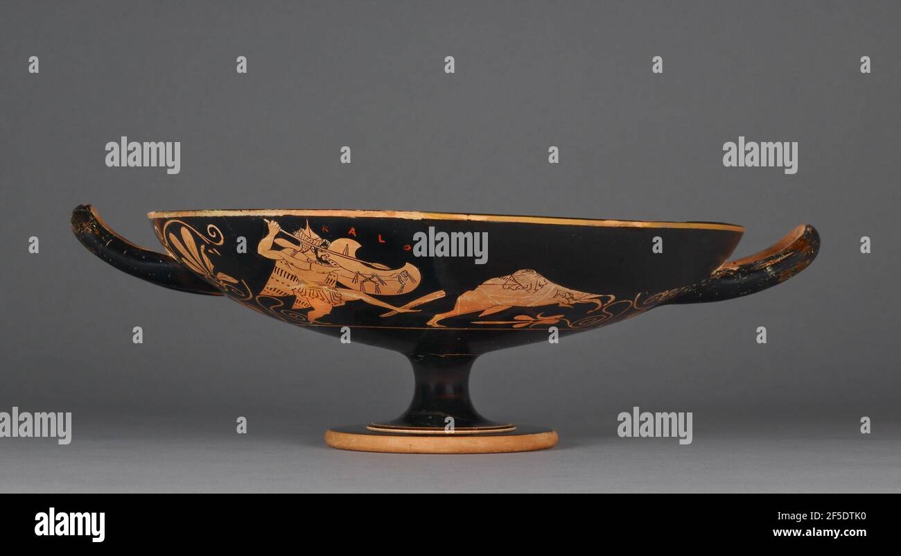 Dachgeschoss-Rotfigur Kylix Typ B. Skythes (griechisch (Dachboden), aktiv um 520 - 490 v. Chr.) Stockfoto