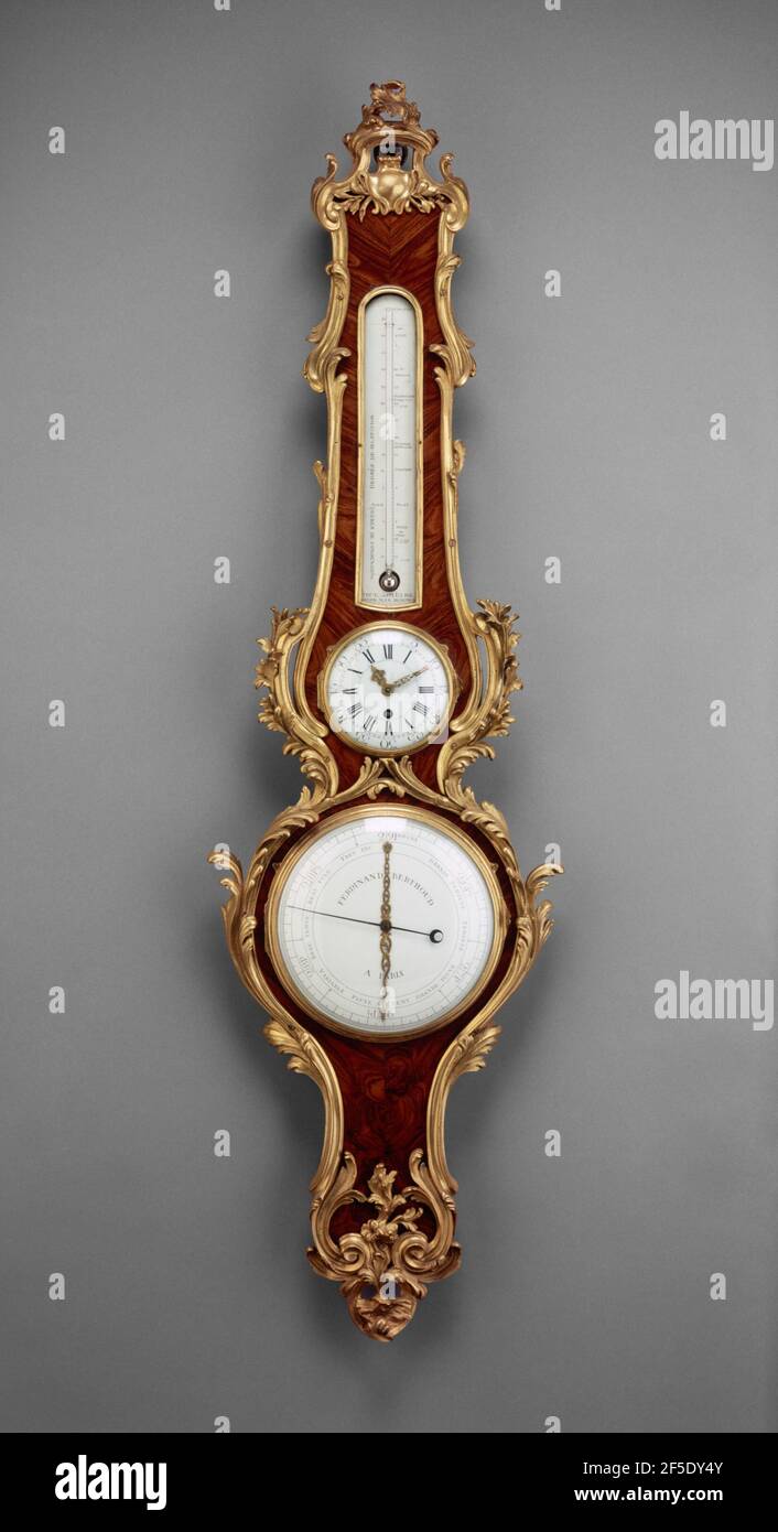 Barometer, Uhr und Thermometer. Instrumente von Ferdinand Berthoud (Schweizer, 1727 - 1807, Meister 1753) Stockfoto