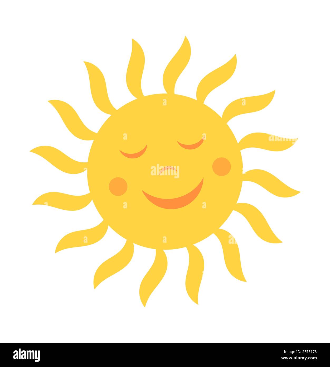 Cute Sonne mit Lächeln. Vector Illustration Stock Vektor
