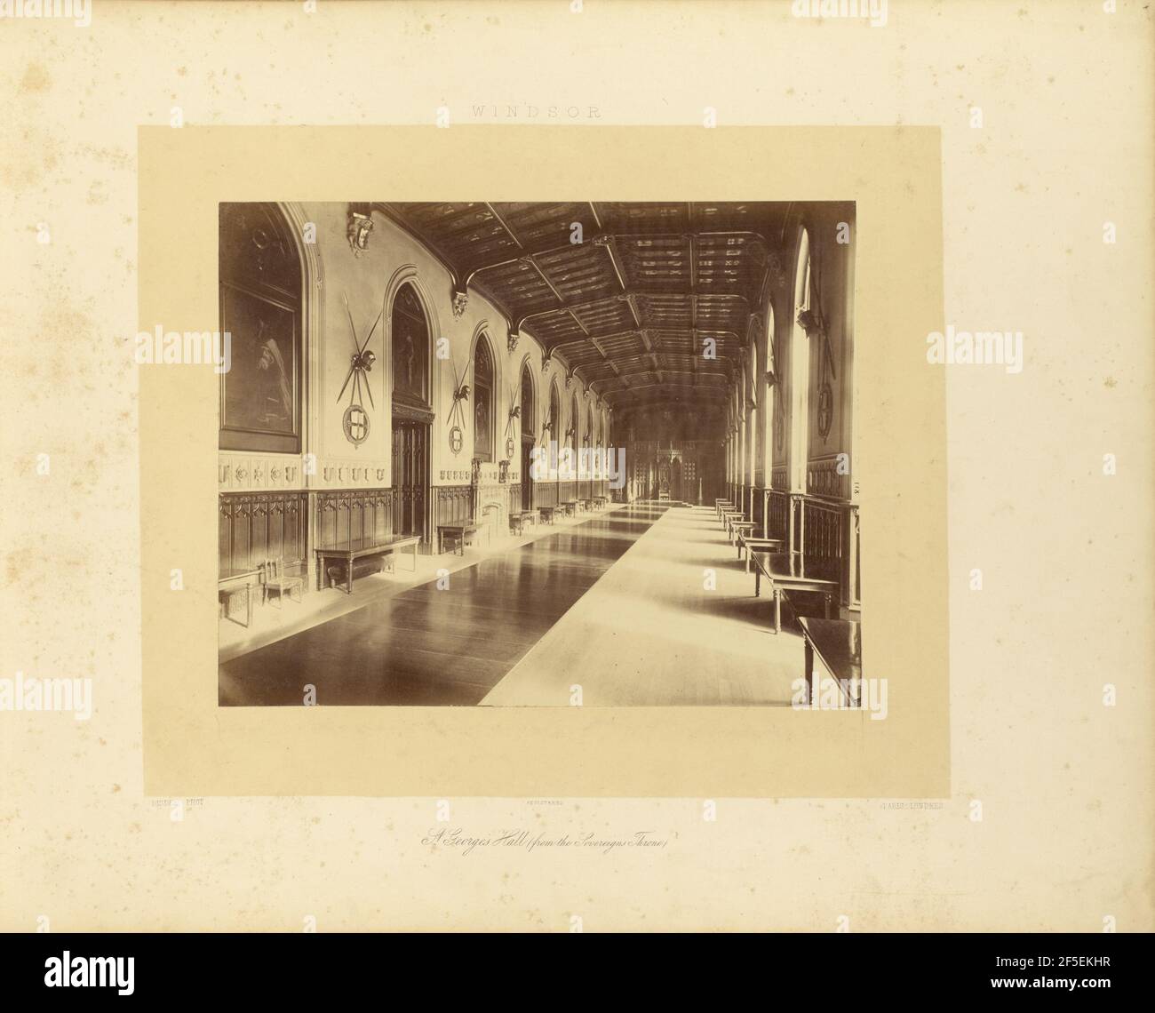 St. George's Hall (vom Thron des Souveränen). André Adolphe-Eugène Disdéri (Französisch, 1819 - 1889) Stockfoto