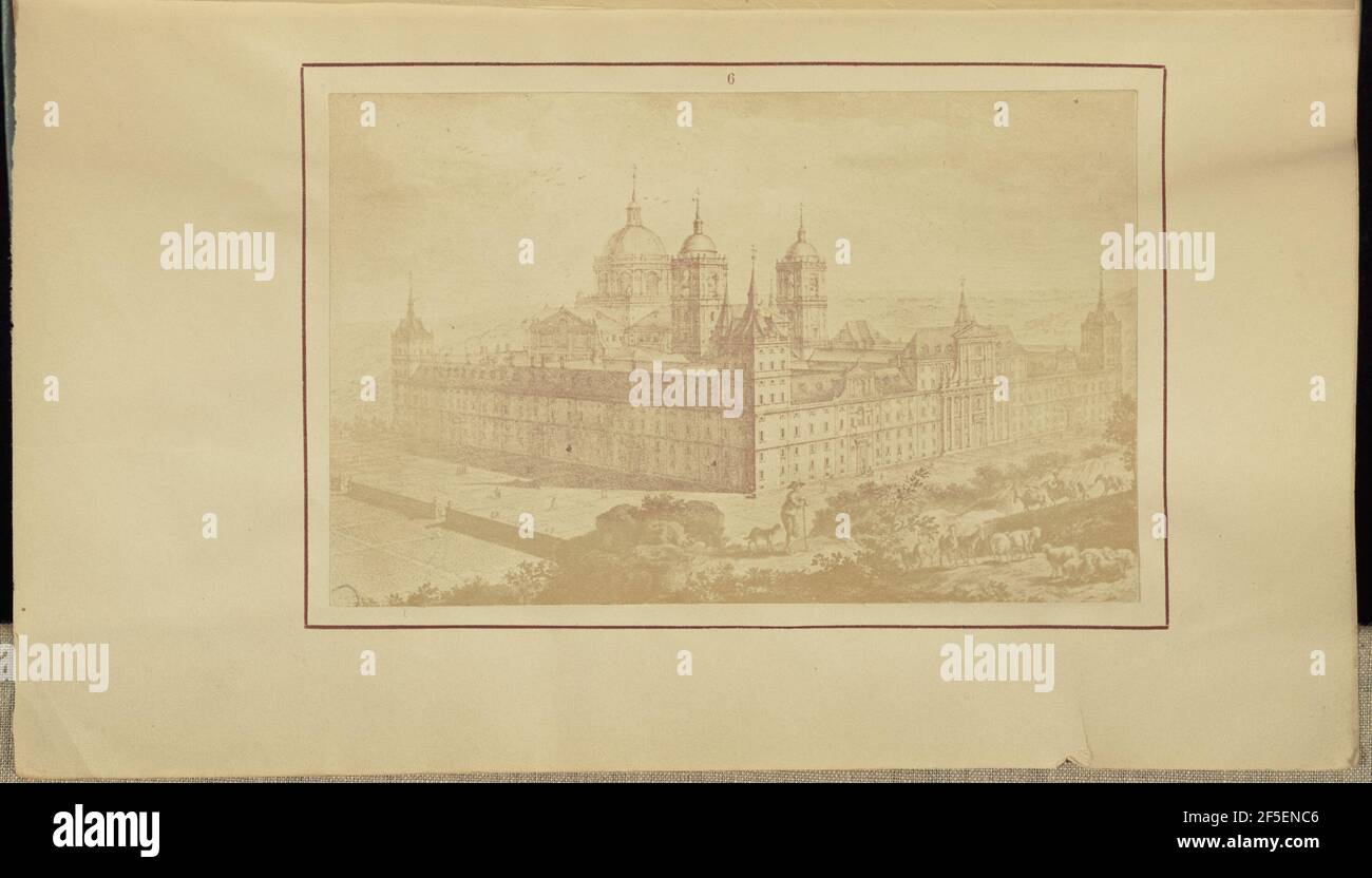 Allgemeiner Blick auf San Lorenzo del Escorial. Nicolaas Henneman (Großbritannien, 1813 - 1893) Stockfoto