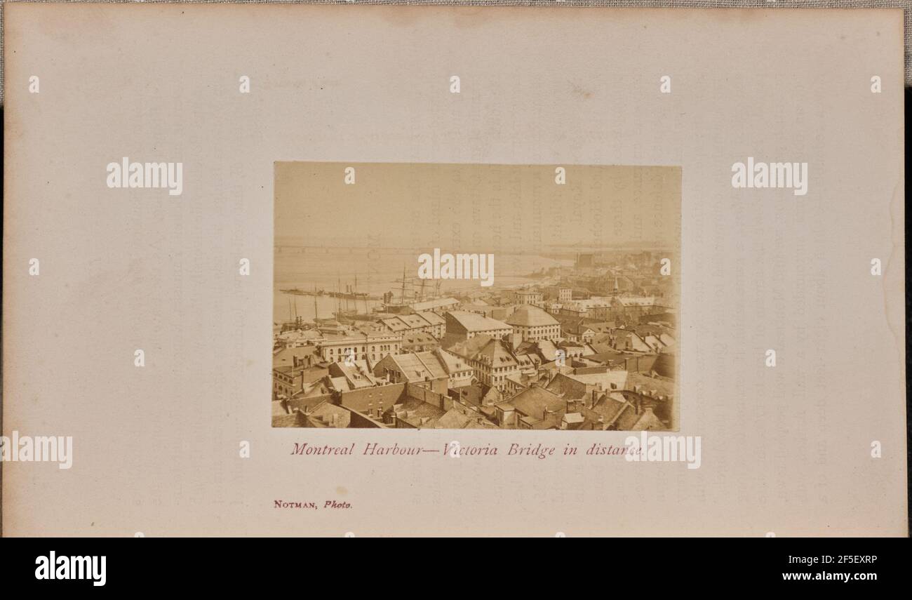 Montreal Harbour - Victoria Bridge in der Entfernung. William Notman (Kanadier, geboren Schottland, 1826 - 1891) Stockfoto