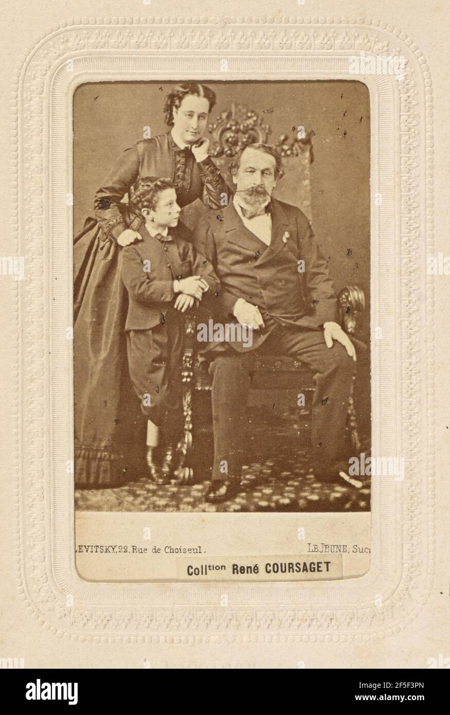 familie Imperiale Napoleon III., Kaiserin Eugenie & Eugene Louis Jean Joseph Bonaparte. Sergei Luvovich Levitsky (Russisch, 1819 - 1898, aktiv Paris, Frankreich) Stockfoto