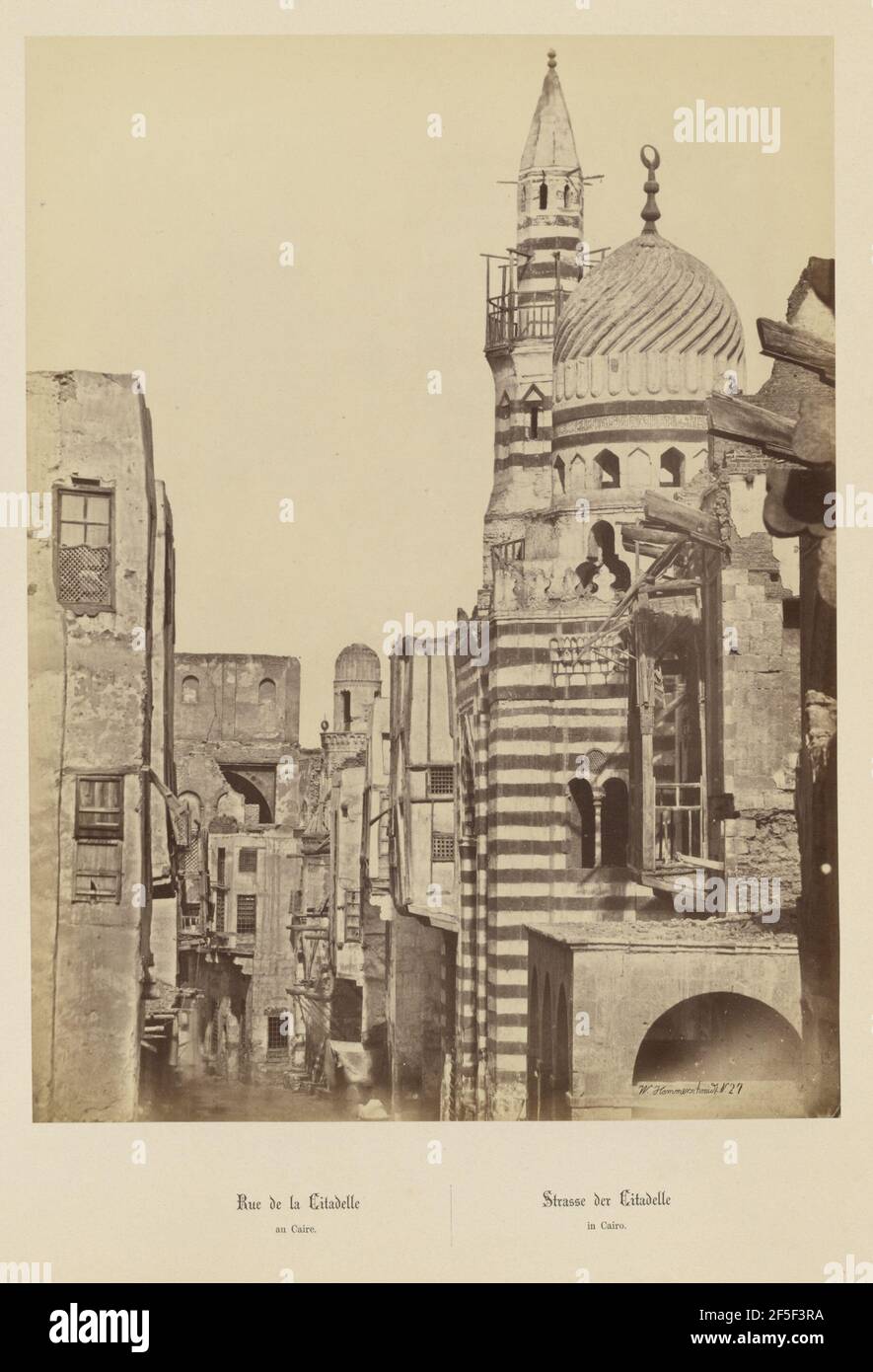 Rue de la Citadelle au Caire. Wilhelm Hammerschmidt (Deutsch, geb. Preußen, gestorben 1869) Stockfoto