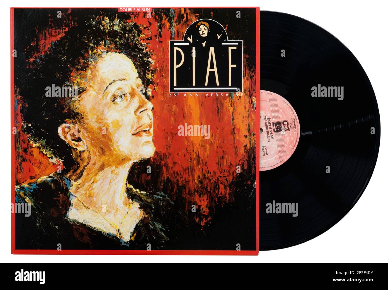 Edith Piaf 25th Anniversary Vinyl Album Stockfoto