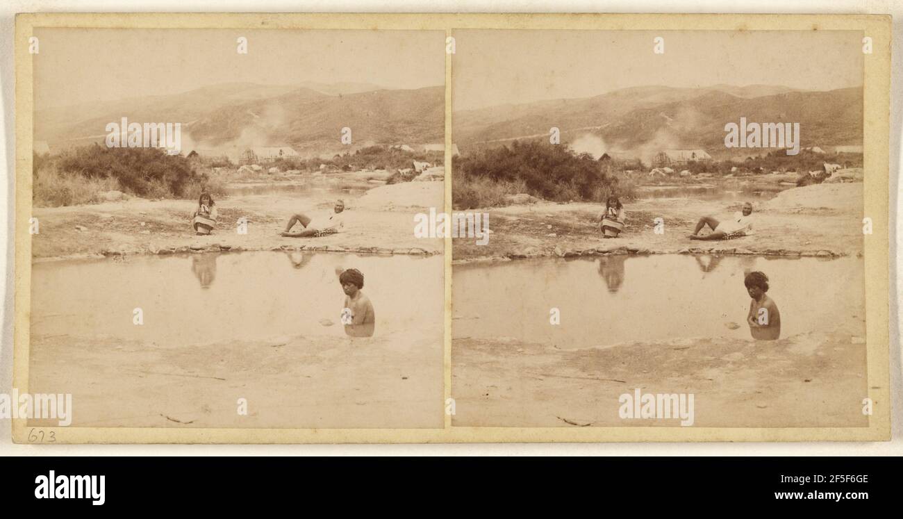 In den Ngawhas - Whakarewawas (?). Burton Brothers (Neuseeländer, gegründet 1866, aufgelöst 1914) Stockfoto