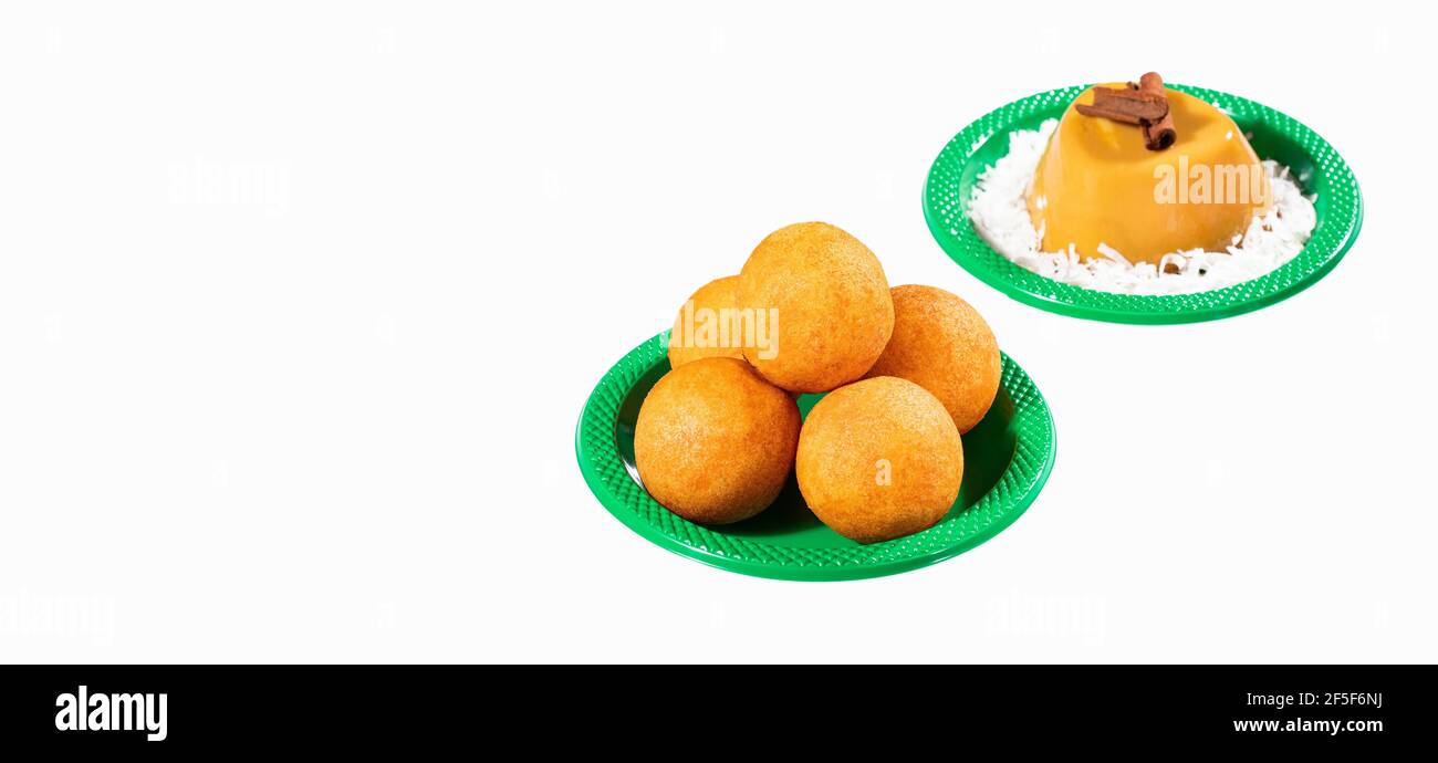 Buñuelo und natilla kolumbianische Küche - Weihnachtstradition Stockfoto