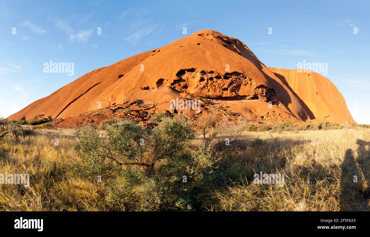 Panoramablick auf einen Abschnitt des Kata Tjuṯa, einer Gruppe von großen, gewölbten Felsformationen im Uluṟu-Kata Tjuṯa National Park, Northern Territitory, Australien Stockfoto