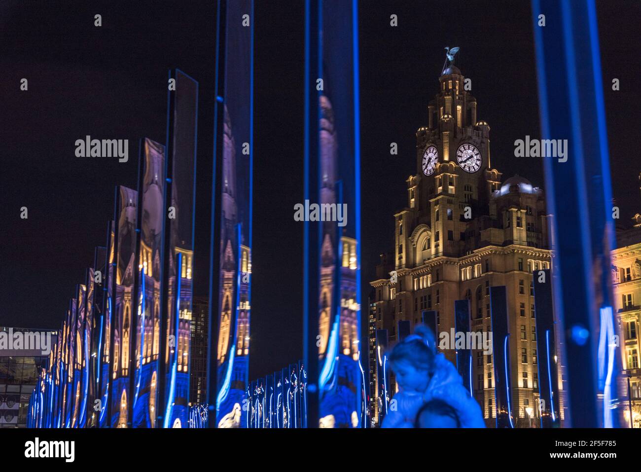 Liverpool. River of Light Trail. 23. März - 5. April 2021. Stockfoto