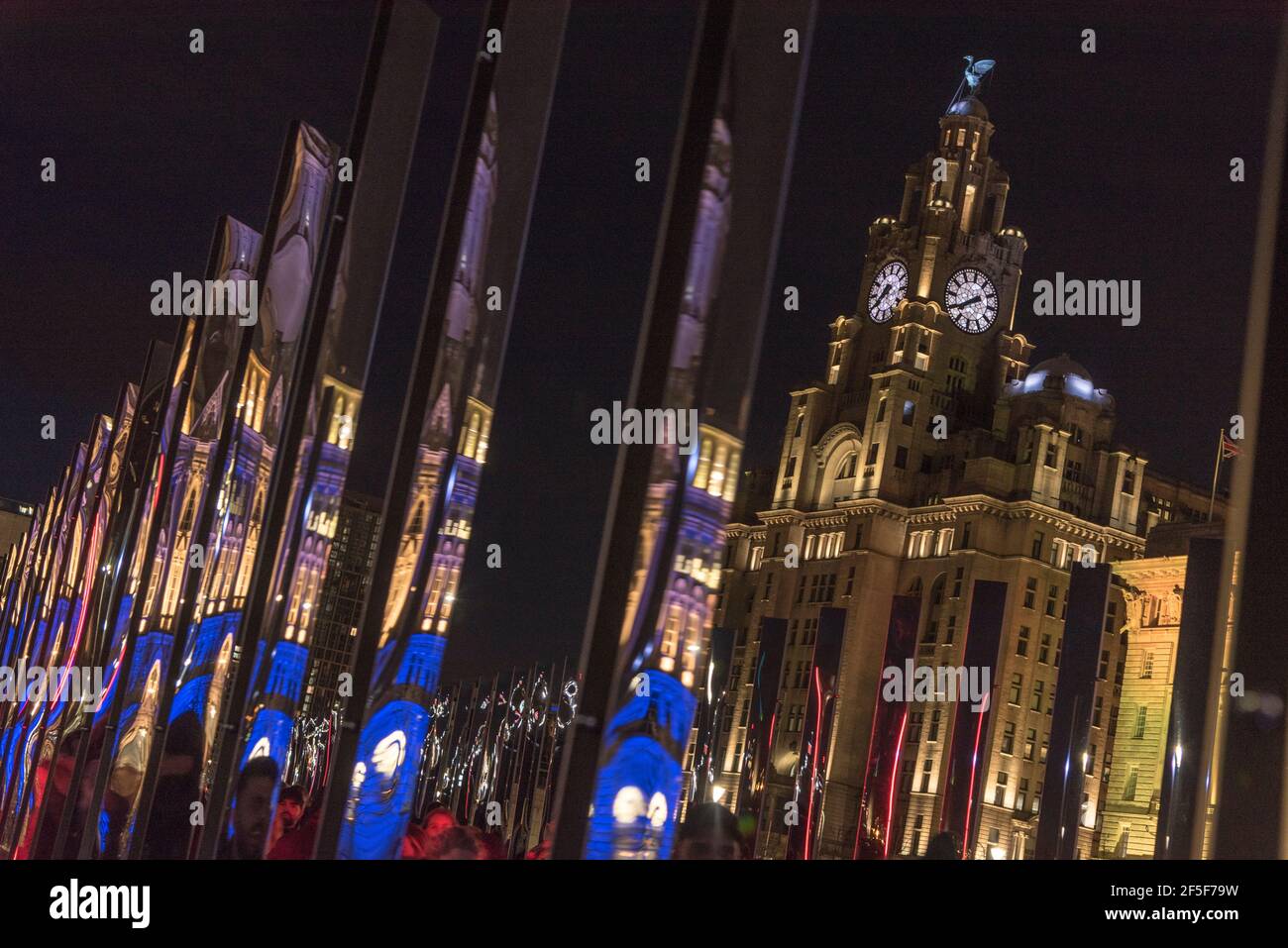 Liverpool. River of Light Trail. 23. März - 5. April 2021. Stockfoto