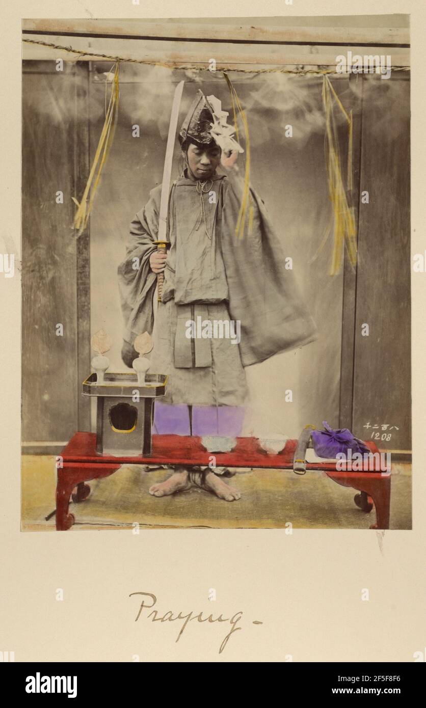 Beten. Shinichi Suzuki (Japanisch, 1835 - 1919) Stockfoto