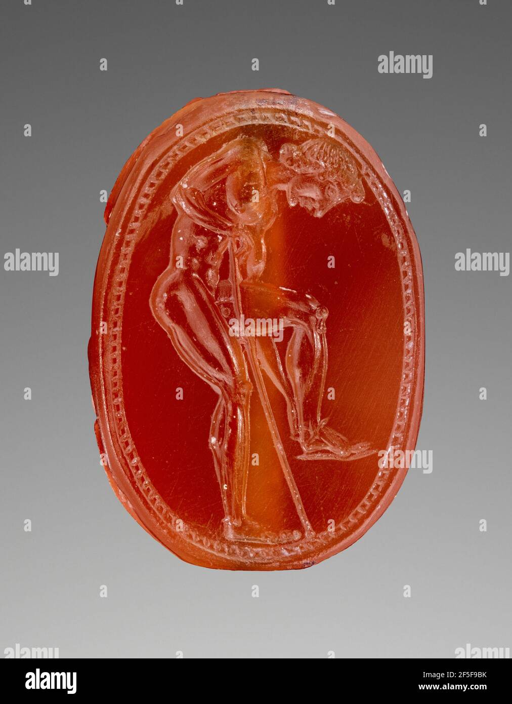 Eingravierter Skarabäus mit Jugendschiefe auf einem Stab. Zugeschrieben Epimenes (Griechisch, aktiv um 500 v. Chr.) Stockfoto
