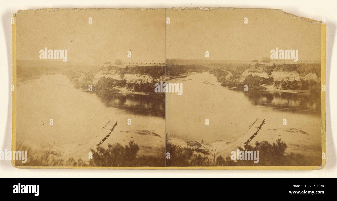 Fort Snelling, Minn. Alte Tage. Seilfähre. Zugeschrieben William H. Illingworth (Amerikaner, 1842 - 1893) Stockfoto