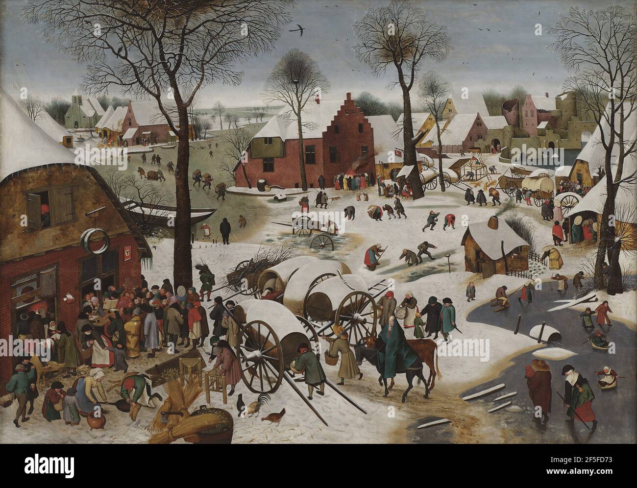 Titel: Die Volkszählung in Bethlehem Schöpfer: Pieter Bruegel der Ältere Datum: c. 17th Medium: Öl auf Leinwand Maße: Musee des Beaux-Arts, Arras, Frankreich Ort: 117x167.5 cms Stockfoto