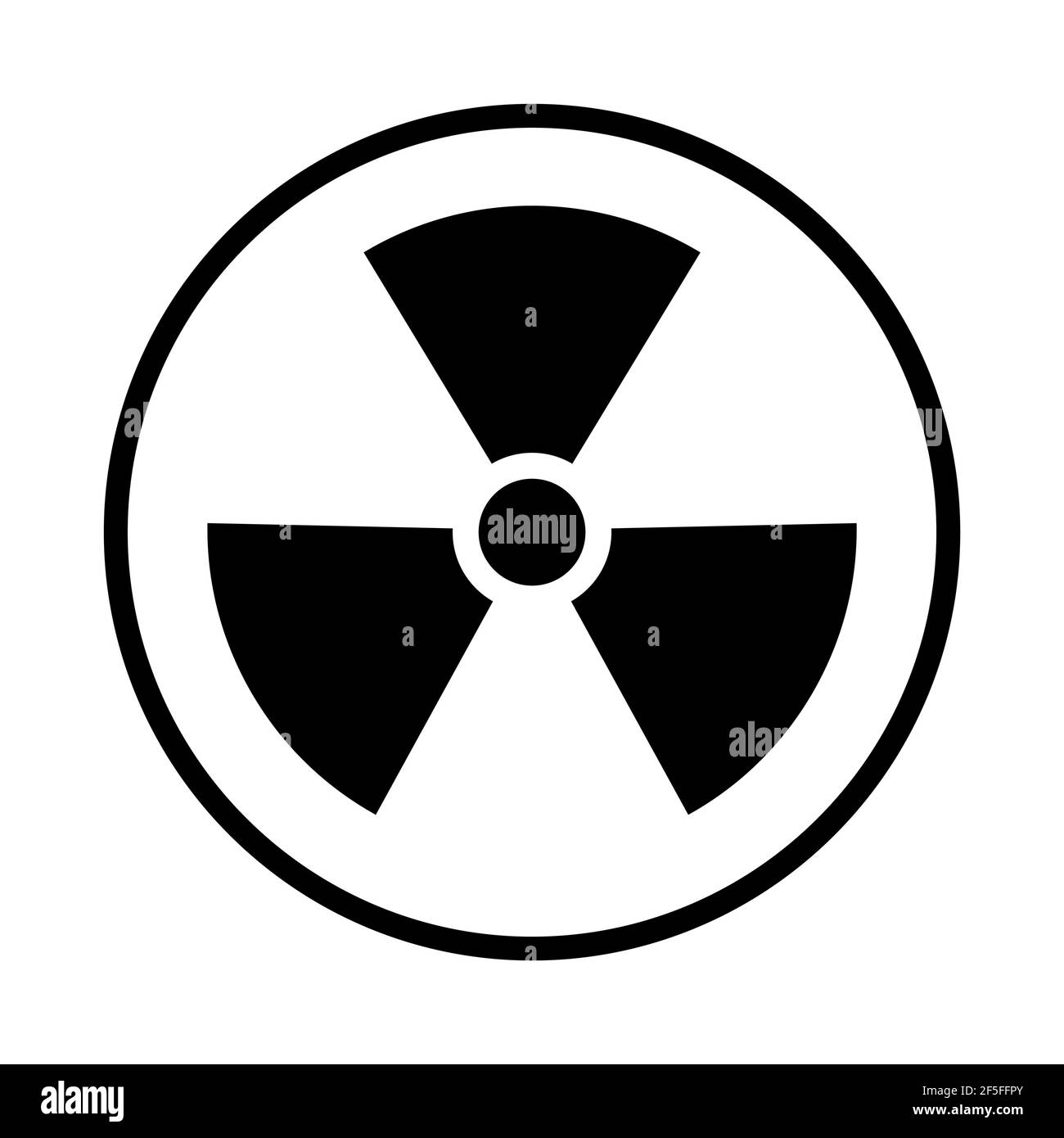 Strahlengefährdend Symbol auf weißem Hintergrund isoliert. Flaches Warnschild. Stock Vektor