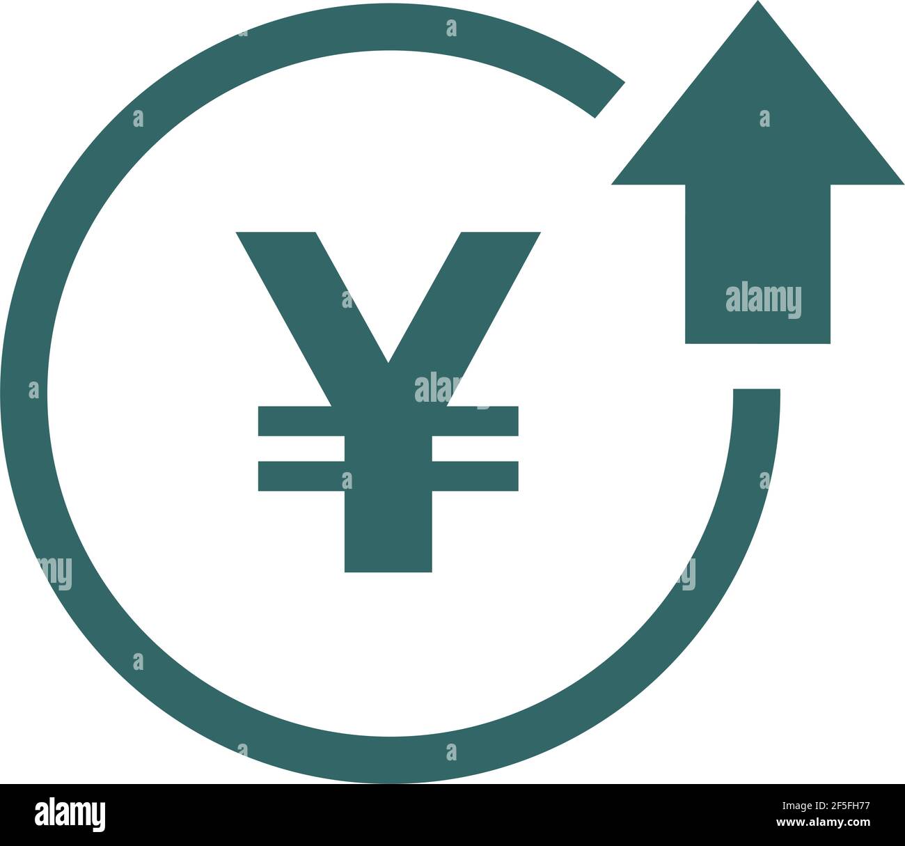 Symbol für die Erhöhung des Kostensymbols. Vektor Symbol Bild auf Hintergrund isoliert . Stock Vektor
