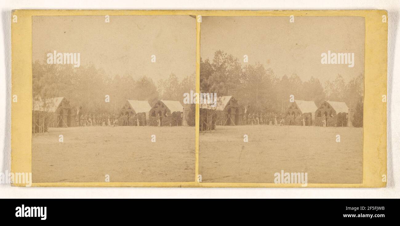 Winter Camp of Detachment 50th N.Y. Vol. Engineers. Gruppe von Offizieren im Headquaters. Nov. 1864... Timothy H. O'Sullivan (Amerikaner, um 1840 - 1882) Stockfoto