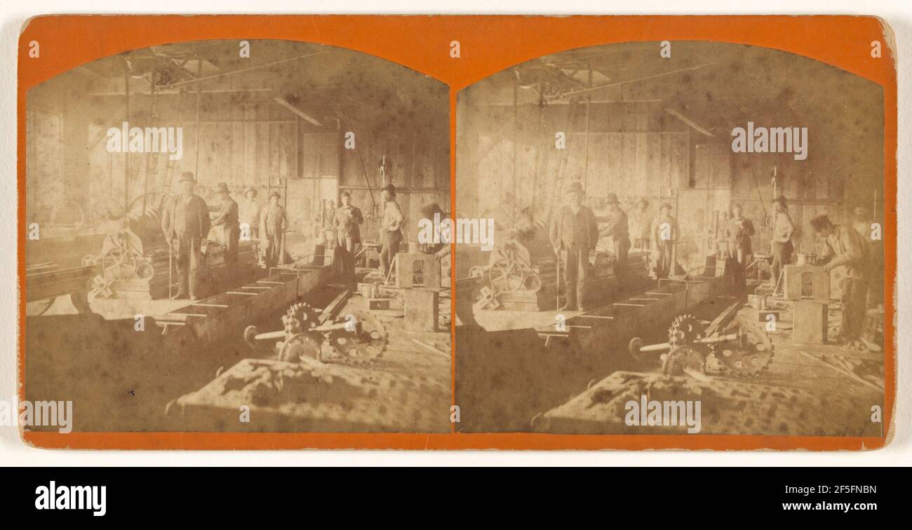 Der Innenraum des Blakely Maschinenwerkstatt. Unbekannter Hersteller, Amerikaner Stockfoto