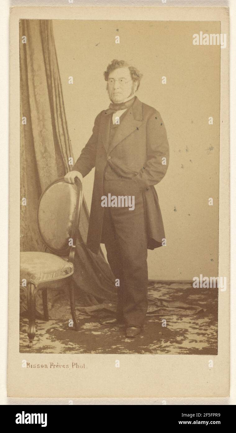 Nicht identifizierter Mann mit Drahtbrille, stehend. Bisson Frères (Französisch, aktiv 1840 - 1864) Stockfoto