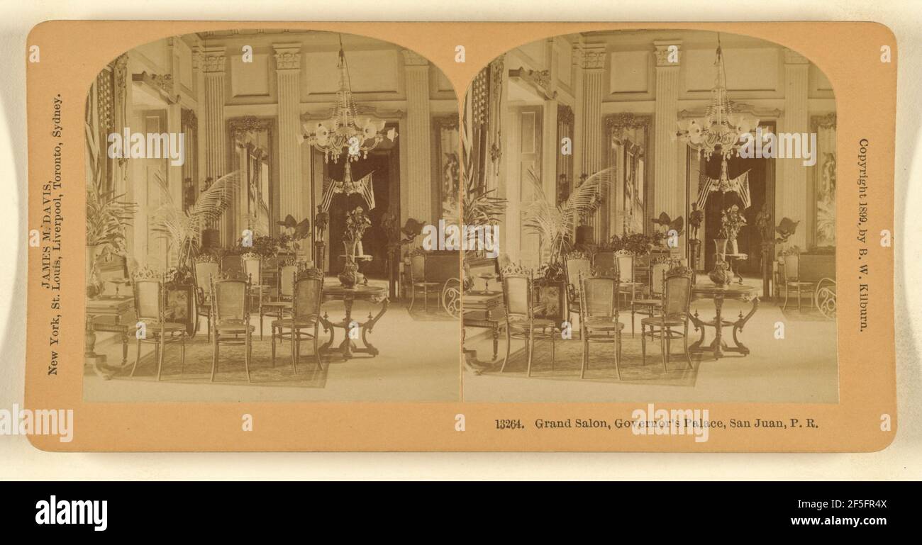 Großer Salon, Gouverneurspalast, San Juan, P.R.. Benjamin West Kilburn (Amerikanisch, 1827 - 1909) Stockfoto