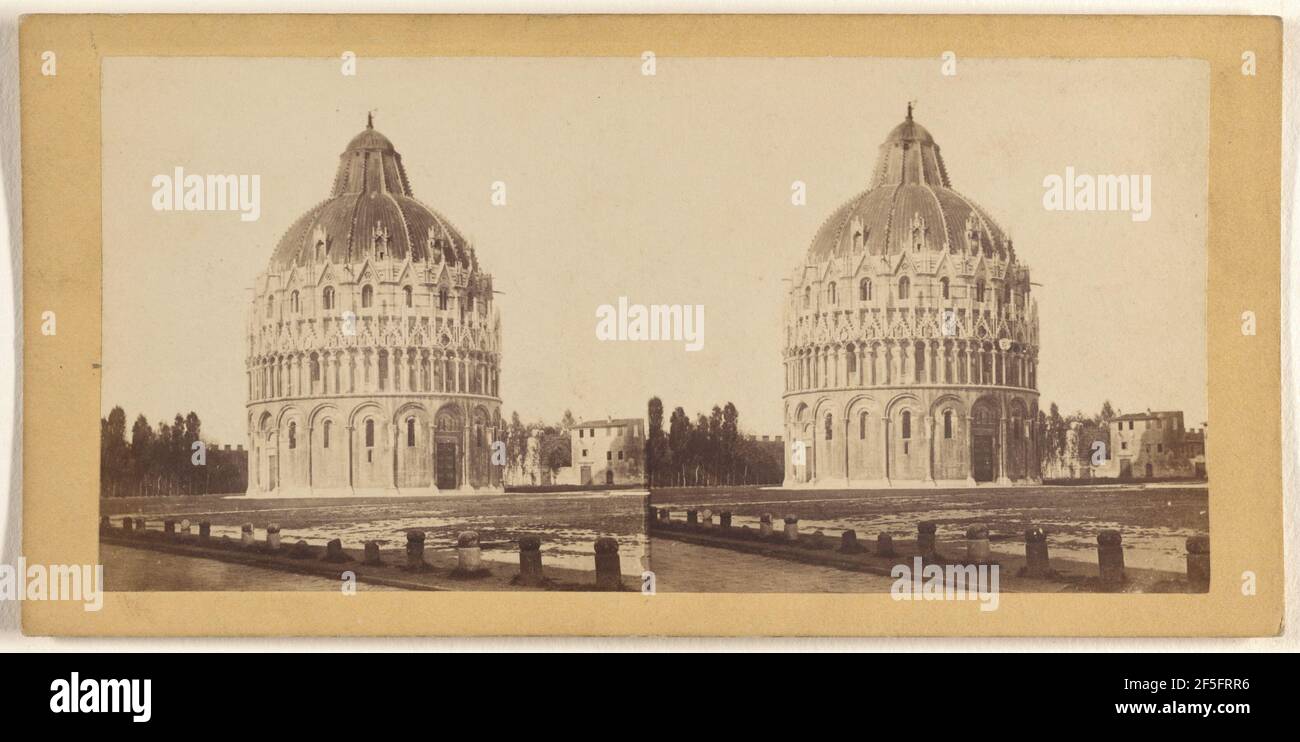 Das Baptisterium, Pisa, Italien. Enrico Van Lint (Italienisch, aktiv Pisa, Italien 1850s - 1870s) Stockfoto