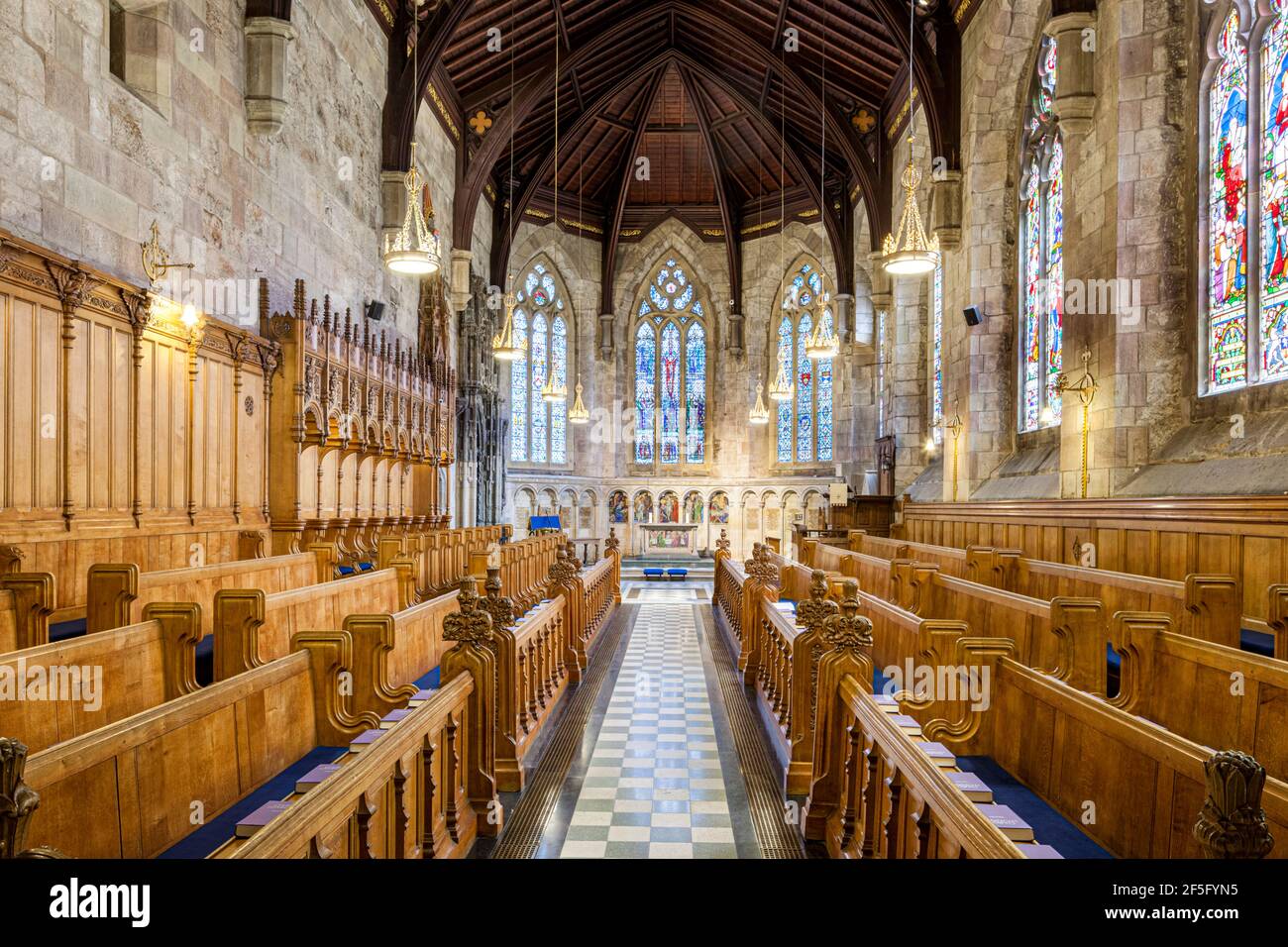 Das Innere der St. Salvators Chapel, einer spätgotischen Stiftskapelle, die der University of St Andrews, Fife, Schottland, gehört Stockfoto