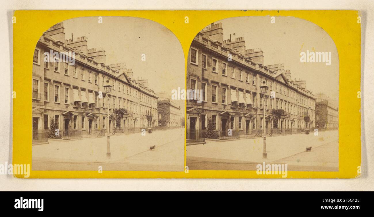 South Parade mit den Verdunkelungsrooms nach unten. Unser erstes glückliches Zuhause in Bath. J. & J. Dutton (Großbritannien, aktiv 1860s - 1870s) Stockfoto