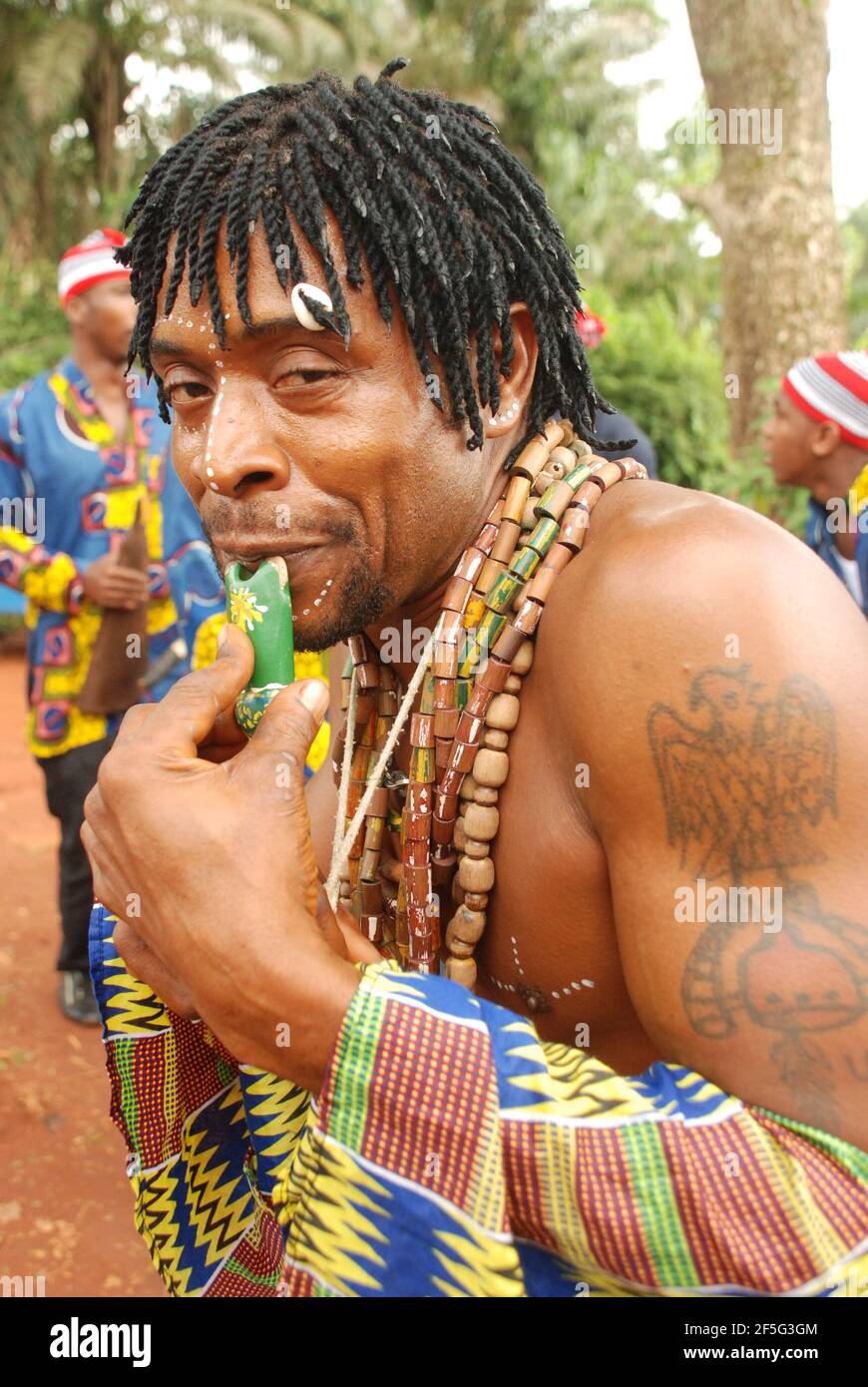 Igbo Traditional Flutist, Anambra State, Nigeria. Stockfoto