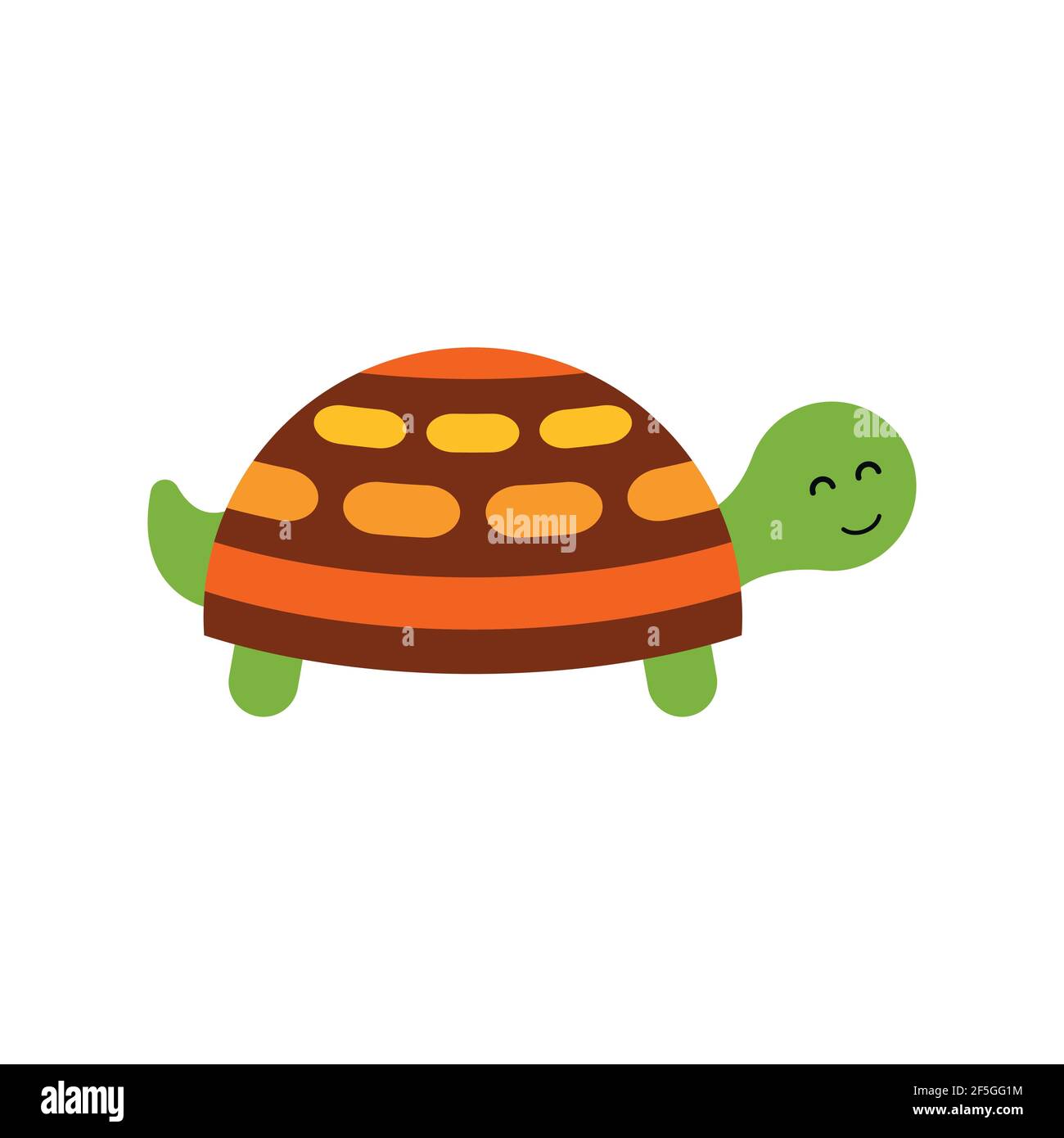 Japanische Teich Schildkröte Vektor-Illustration isoliert auf weißem Hintergrund. Einfacher Stil, Symbol. Stock Vektor