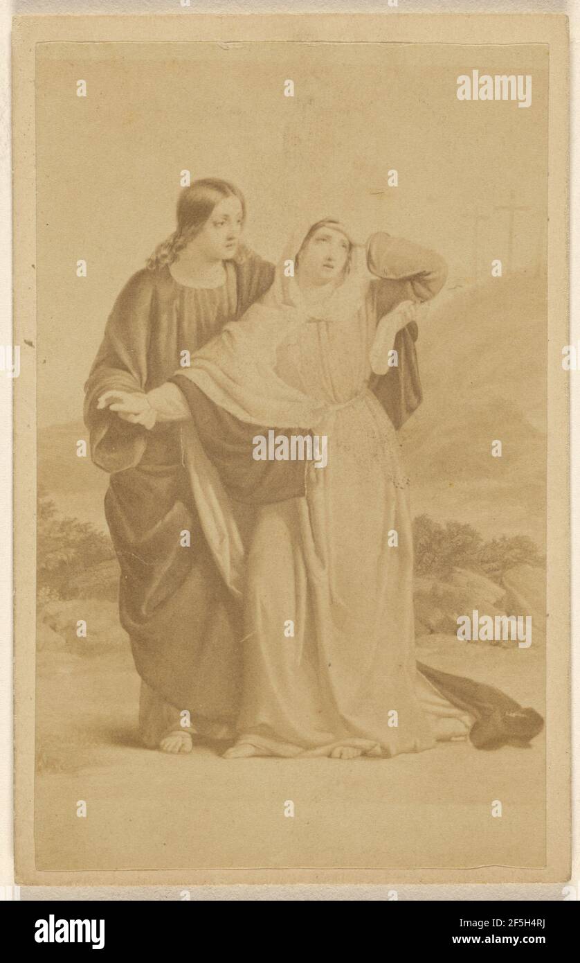 St. John führt die selige Jungfrau zu seinem Haus. Kopie eines Gemäldes. Maurice Stadtfeld (Amerikaner, aktiv New York, New York 1860s) Stockfoto