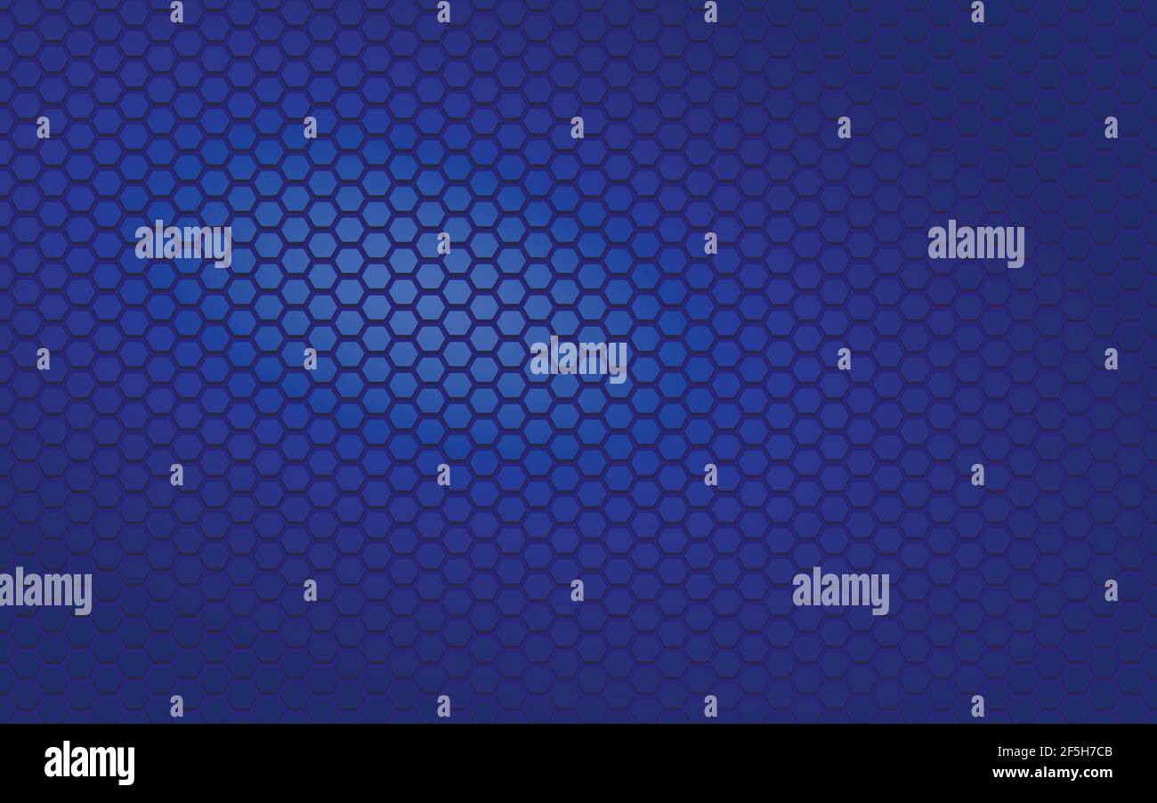 Blauer abstrakter Hintergrund mit sechseckiger Textur. Vektorgrafik. Stock Vektor