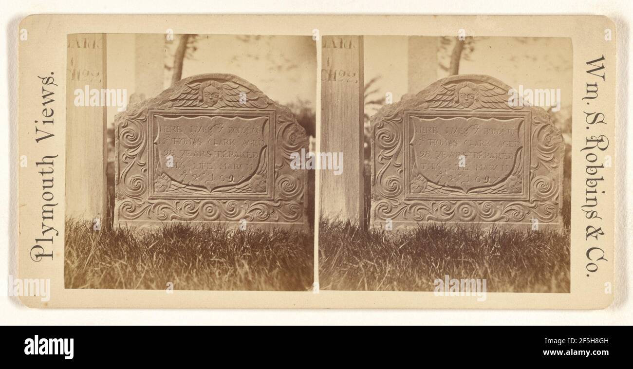 Grab von Thomas Clark, Kumpel der Mayflower.. Robbins & Company Stockfoto