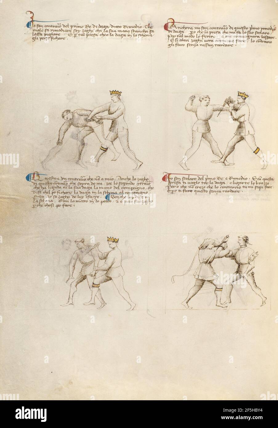 Kampf mit Dolch. Fiore Furlan dei Liberi da Premariacco (italienisch, um 1340/1350 - vor 1450) Stockfoto