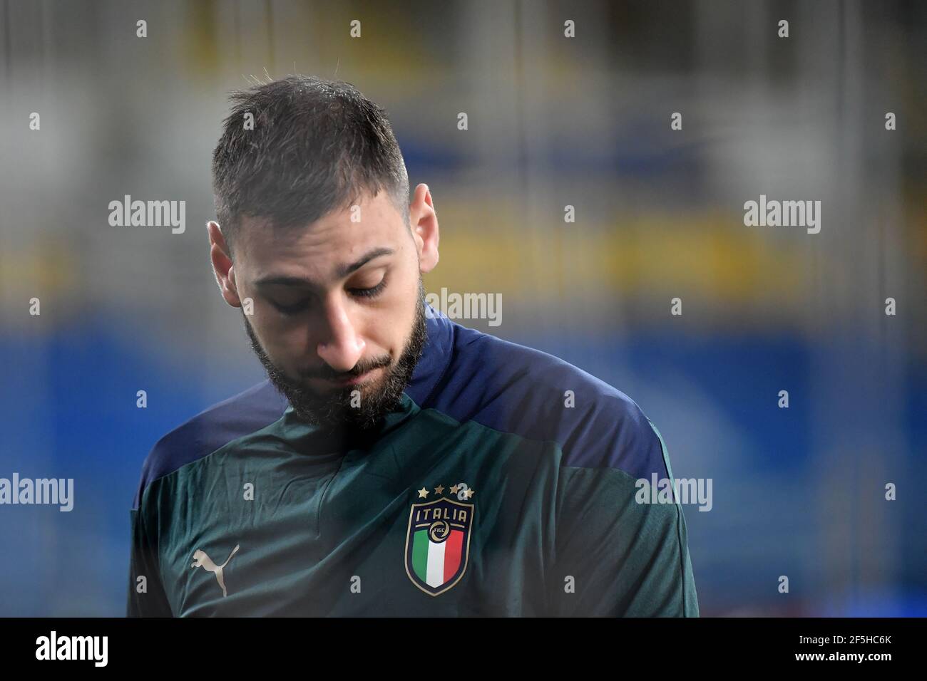 Parma, Italien. März 2021, 25th. Gianluigi Donnarumma aus Italien erwärmt sich beim Qualifikationsspiel der FIFA Fußball-Weltmeisterschaft 2022 zwischen Italien und Nordirland am 25th. März 2021 im stadio Ennio Tardini in Parma (Italien). Foto Andrea Staccioli/Insidefoto Kredit: Insidefoto srl/Alamy Live News Stockfoto