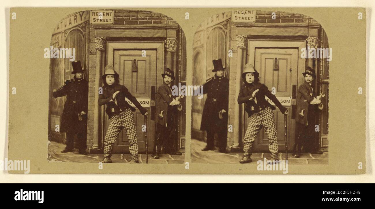 Genre-Szene: Ein Gauner auf der Flucht. Zurückzuführen auf London Stereoscopic Company (aktiv 1854 - 1890) Stockfoto