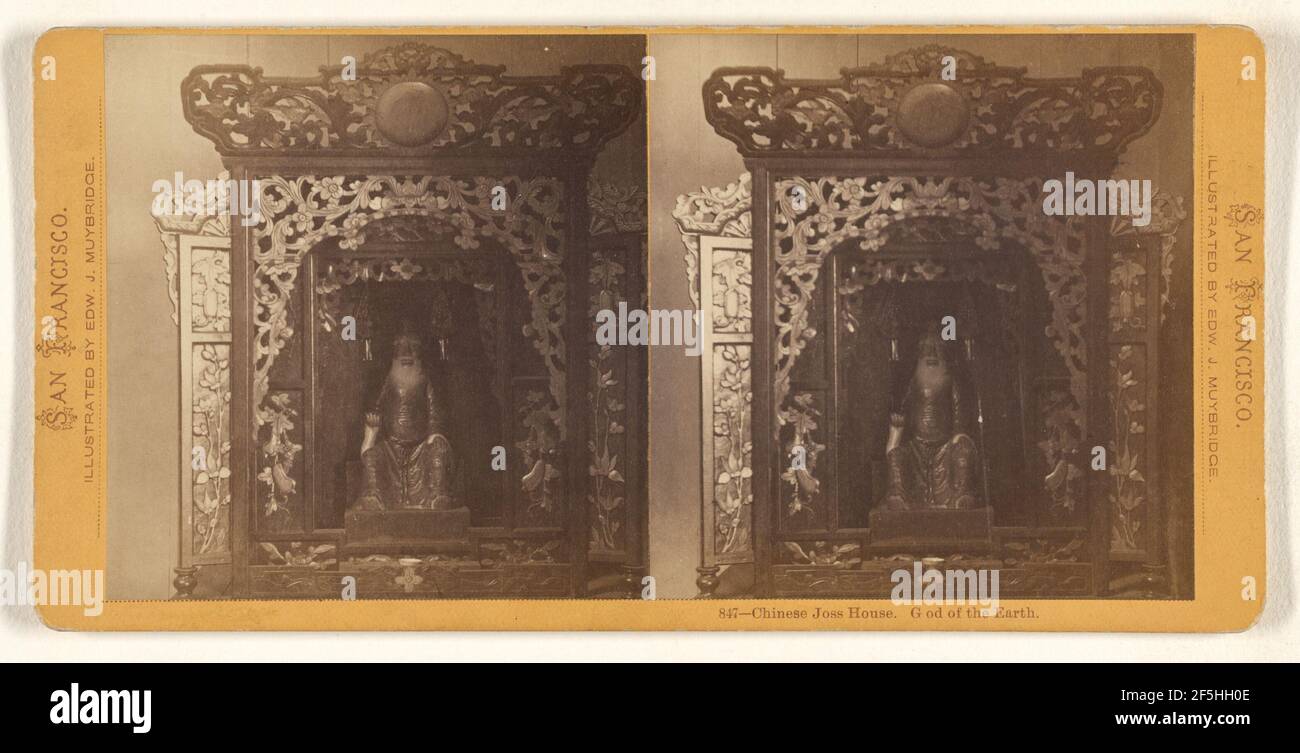 Chinesisches Joss House. Gott, die Erde... Eadweard J. Muybridge (Amerikaner, geb. England, 1830 - 1904) Stockfoto