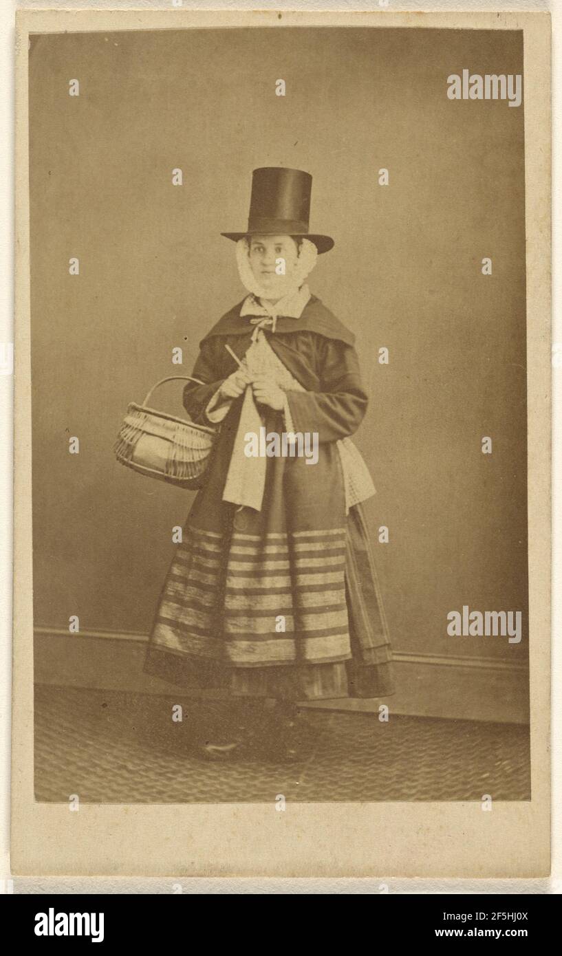 Frau in traditioneller walisischer Kleidung. H. J. Hughes (Walisisch, gestorben 1924) Stockfoto
