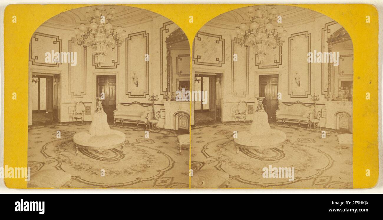 Der Blaue Raum im Haus des Präsidenten. Bell & Brother zugeschrieben Stockfoto