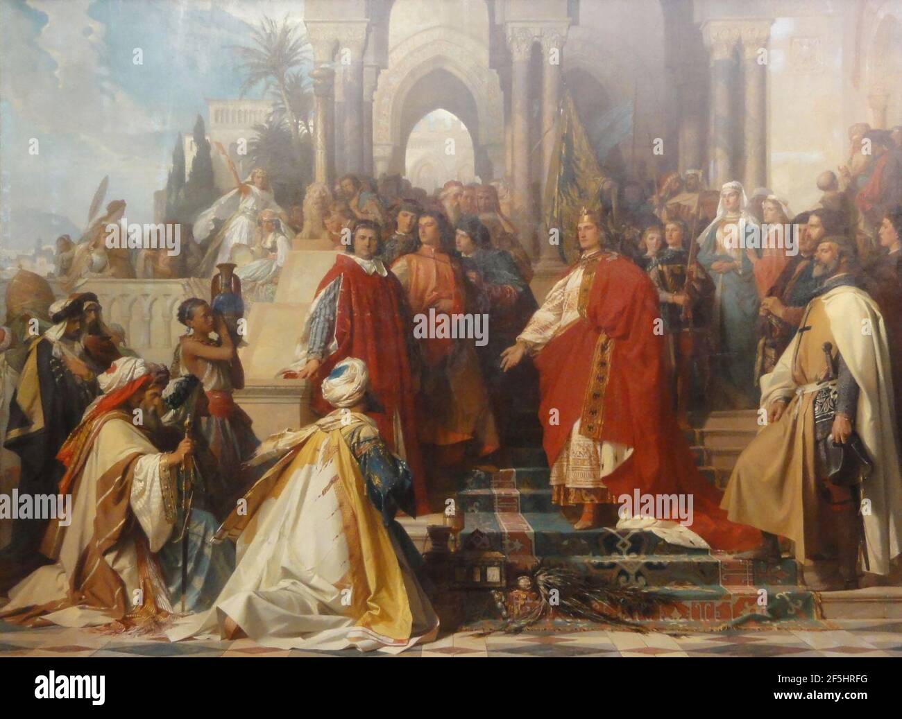 Ramberg, Arthur Georg von – der Hof Kaiser Friedrichs II. Zu Palermo – 1865. Stockfoto