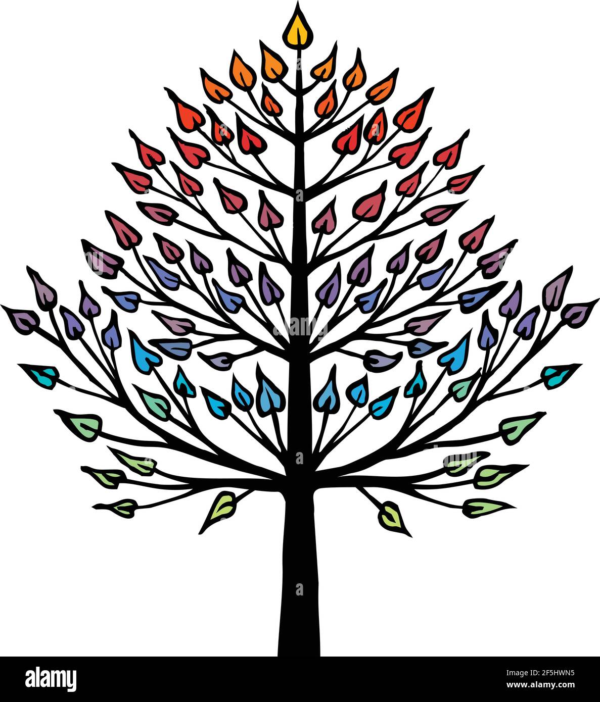 Zeichnung eines Baumes, der für einen Stammbaum geeignet ist Stock Vektor